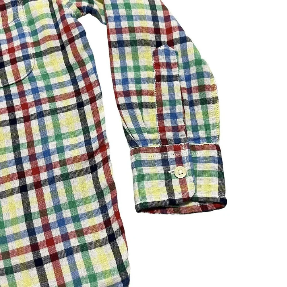 Gap Kids XS 4-5Y Colorful Plaid Button Down Shirt